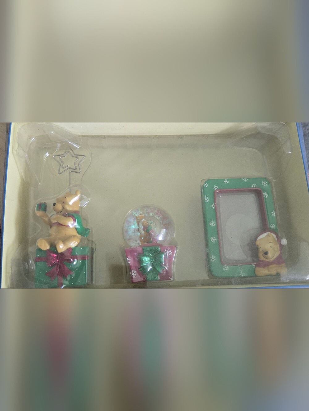 Disney Winnie the Pooh Holiday Green and Red Ornament Set